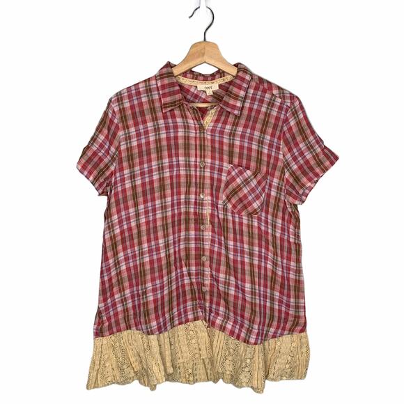 90s Grunge Style Blouse With Lace NWT - Picture 3 of 6